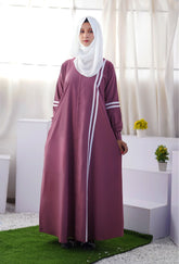 Sporty Chic Stripe Abaya – Raspberry Pink
