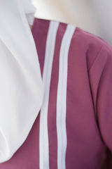 Sporty Chic Stripe Abaya – Raspberry Pink