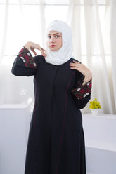 Floral Strip Embroidery – Red Beige