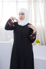 Floral Strip Embroidery – Red Beige