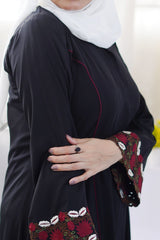 Floral Strip Embroidery – Red Beige