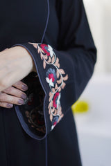 Floral Strip Embroidery – Red Beige