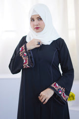 Floral Strip Embroidery – Red Beige