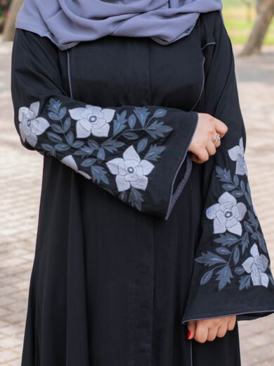 Half Hand Floral Embroidery – Grey White